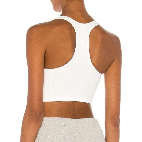 FREE PEOPLE FP Movement Free Throw Crop Top White Women Size Small Active Ribbed - Picture 2 of 10